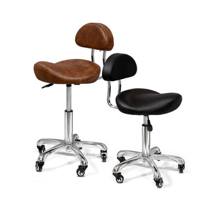 Durable Saddle Swivel Stool with Backrest